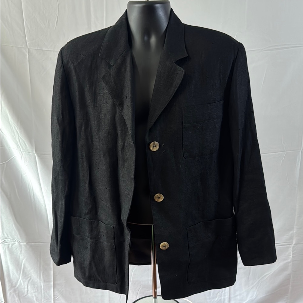 Harve Benard Black Linen Blazer